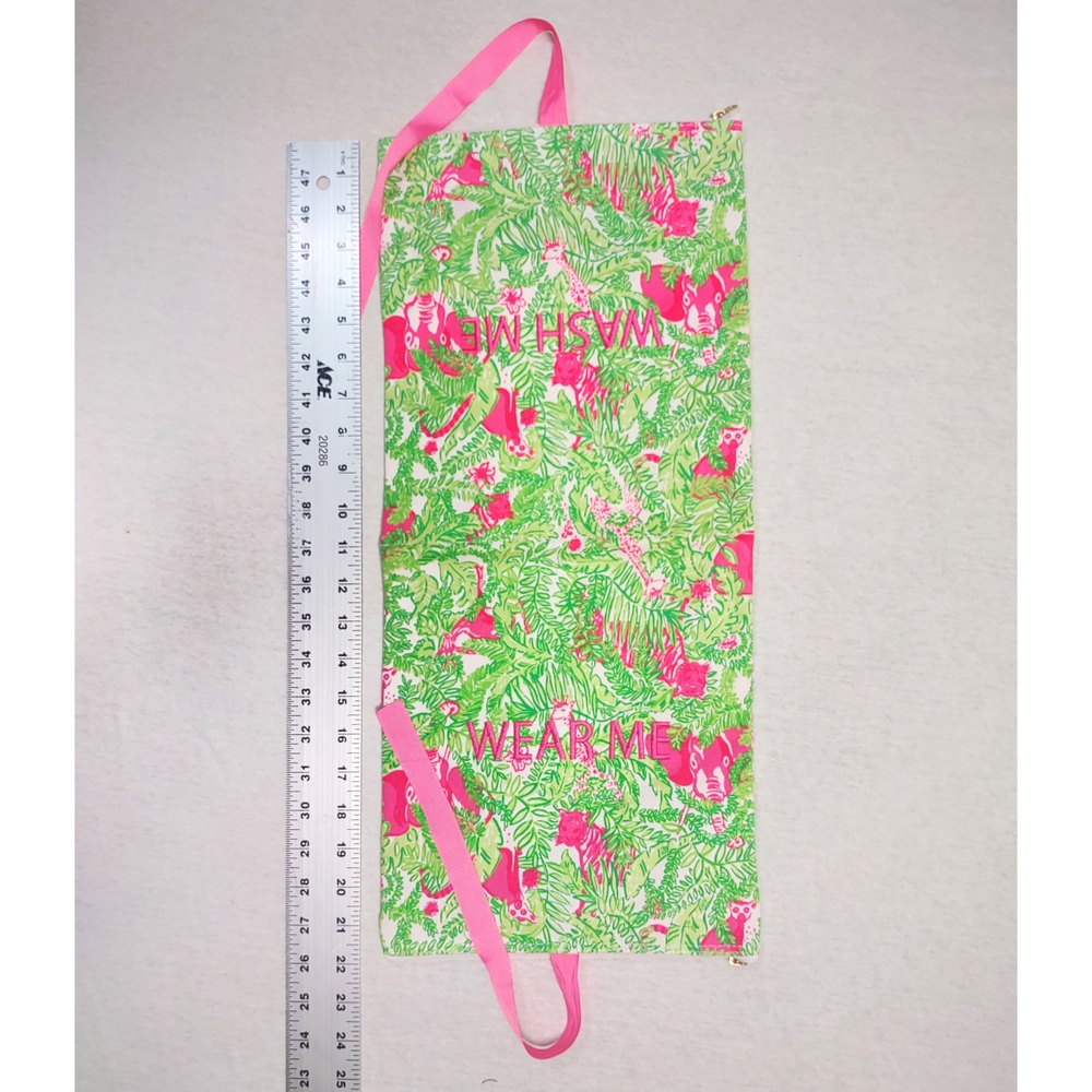 Lilly Pulitzer 'Wash Me Wear Me' Laundry Resort Travel Bag Safari Green & Pink - Picture 8 of 8